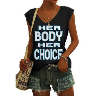 Her Body Her Choice Pro Choice Women Right Reproductive Women's Vneck Tank Top - Seseable