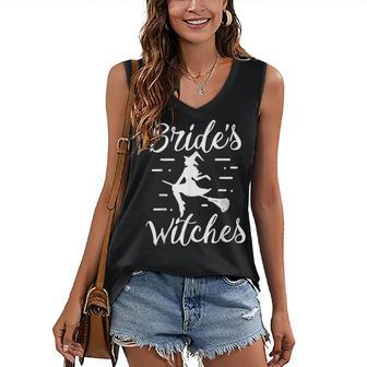 Brides Witches Halloween Bachelorette Party Witch Wedding Women's Vneck Tank Top - Seseable