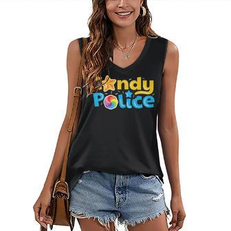 Candy Police Cute Trick Or Treat Halloween Costume Women's Vneck Tank Top - Seseable