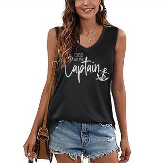 Captain Wife Dibs On The Captain V2 Women's Vneck Tank Top - Seseable