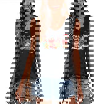 Christmas Coffee For Womens Sweets Winter Cozy Coffee Lovers Women's V-neck Casual Sleeveless Tank Top - Thegiftio