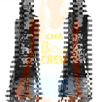 Cna Boo Crew Witch Nurse Ghost Costume Halloween Women's Vneck Tank Top - Seseable