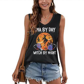 Cna By Day Witch By Night Halloween Certified Nurse Women's Vneck Tank Top | Seseable UK