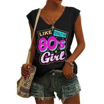 Cool 80S Girl Retro Fashion Throwback Culture Party Lover Women's Vneck Tank Top - Seseable