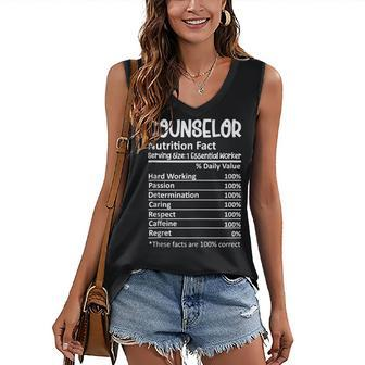 Counselor Nutrition Facts Counseling Guidance V2 Women's Vneck Tank Top - Seseable