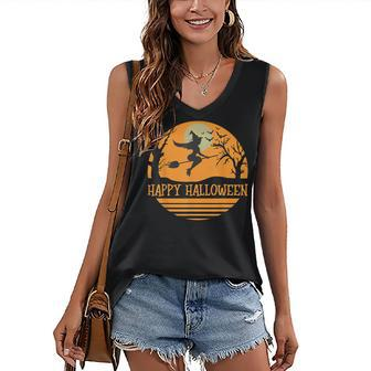 Cute Happy Halloween Witch Costume Girls Women Witchy Women's Vneck Tank Top - Seseable