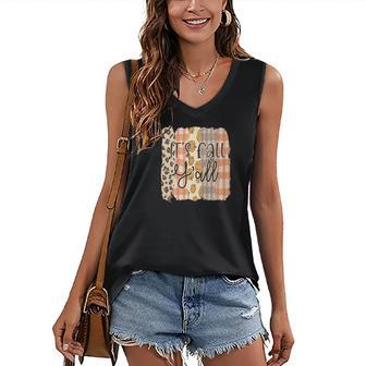 Fall It Is Fall Yall Thanksgiving Gifts Women's V-neck Casual Sleeveless Tank Top - Thegiftio UK