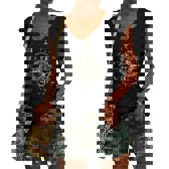 God Will Direct Your Path Compass Religion Christian Women's V-neck Tank Top | Mazezy