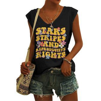 Groovy Pro Life Reproductive Women Rights 4Th Of July Women's Vneck Tank Top - Seseable