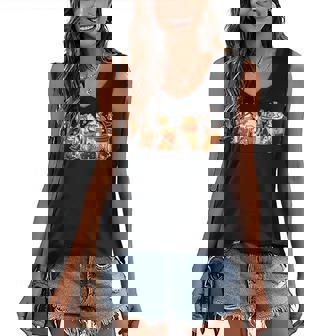 Halloween Goth Girl Coffee Pumpkin Spice Latte Iced V2 Women's V-neck Casual Sleeveless Tank Top - Thegiftio