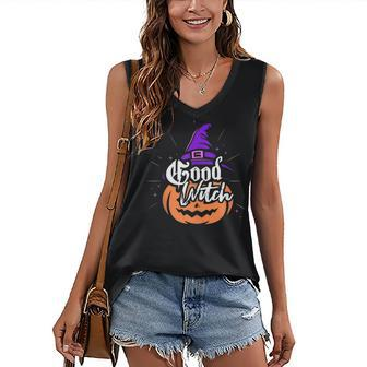 Halloween Scary Witch Mom Sister Or Aunt Bad Good Witch Women's Vneck Tank Top - Seseable