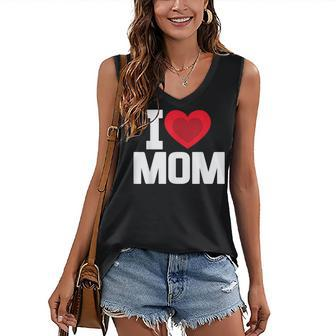 I Heart Mom Love Mom Mothers Day Family Matching Outfit Women's V-neck Casual Sleeveless Tank Top - Thegiftio UK
