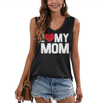 I Heart My Mom Love My Mom Happy Mothers Day Family Outfit Women's V-neck Casual Sleeveless Tank Top - Thegiftio UK