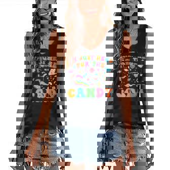 Im Just Here For The Candy Halloween Cute Lollipop Sweets Women's V-neck Casual Sleeveless Tank Top - Thegiftio