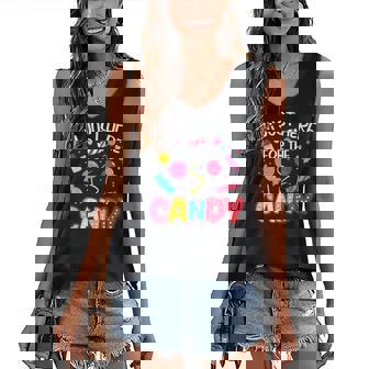 Im Just Here For The Candy Halloween Cute Lollipop Sweets Women's V-neck Casual Sleeveless Tank Top - Thegiftio