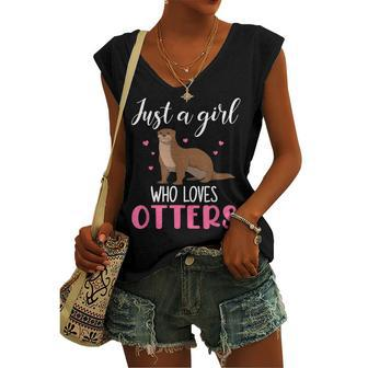 Just A Girl Who Loves Otters Otter Women's Vneck Tank Top