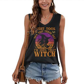 Womens I Just Took Dna Test Turn Out I Am 100 That Witch Halloween Women's Vneck Tank Top - Seseable