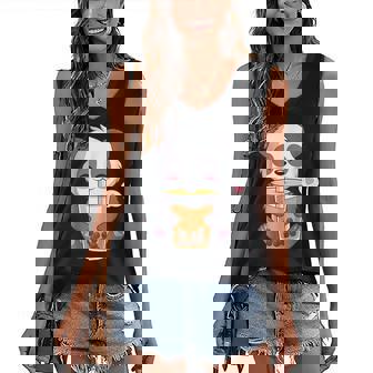 Kawaii Cute Anime Panda Otaku Japanese Bubble Boba Tea Gifts Women's V-neck Casual Sleeveless Tank Top - Thegiftio