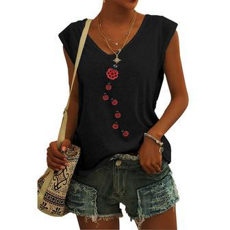 Ladybeetles Ladybugs Nature Lover Insect Fans Entomophiles Women's V-neck Tank Top | Mazezy