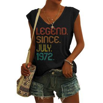 Legend Since July 1972 50Th Birthday 50 Years Old Vintage Women's Vneck Tank Top - Seseable