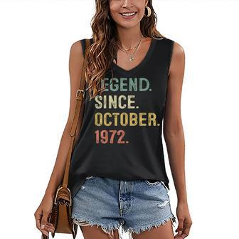 Legend Since October 1972 50Th Birthday Gifts 50 Years Old Women's V-neck Casual Sleeveless Tank Top - Thegiftio