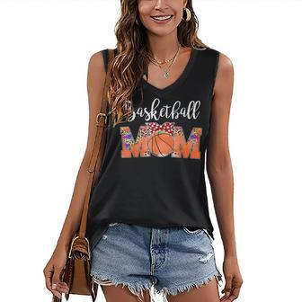 Leopard Basketball Mom Game Day Mom Life Tie Dye Mothers Day Women's V-neck Casual Sleeveless Tank Top - Thegiftio UK