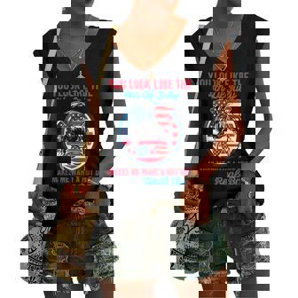 You Look Like The 4Th Of July Makes Me Want A Hot Dog V3 Women's Vneck Tank Top - Seseable
