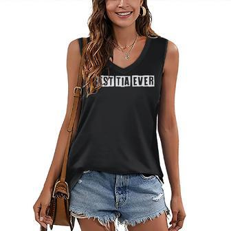 Lovely Funny Cool Sarcastic Best Tia Ever Women's V-neck Casual Sleeveless Tank Top - Thegiftio UK