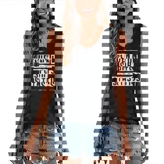 Lovely Funny Cool Sarcastic Fluent In Sports Statistics Women's V-neck Casual Sleeveless Tank Top - Thegiftio