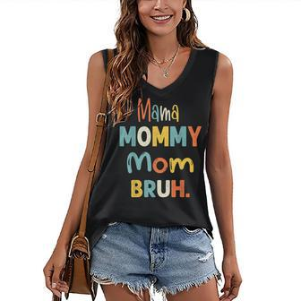 Mama Mommy Mom Bruh Funny Mothers Day Gifts For Mom Women's V-neck Casual Sleeveless Tank Top - Thegiftio UK