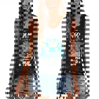Mom Of The Birthday Boy Matching Family Video Gamer Party Women's V-neck Casual Sleeveless Tank Top - Thegiftio
