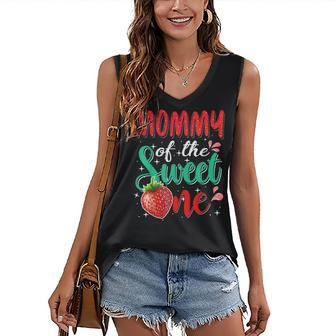 Mommy Of The Sweet One Birthday Party Theme Matching Family Women's V-neck Casual Sleeveless Tank Top - Thegiftio UK
