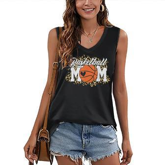 Mothers Day Gift Basketball Mom Mom Game Day Outfit Women's V-neck Casual Sleeveless Tank Top - Thegiftio UK