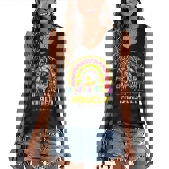 Nacho Average Abuela Cinco De Mayo Rainbow Mexican Fiesta Women's V-neck Casual Sleeveless Tank Top - Thegiftio UK