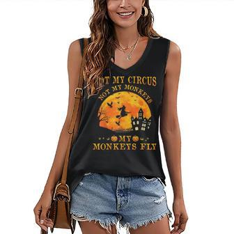 Not My Circus Not My Monkeys Party Halloween Costumes Women's Vneck Tank Top - Seseable