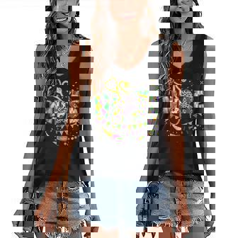 Nurse Mardi Gras Leopard Festival Party Lover Apparel Women's V-neck Casual Sleeveless Tank Top - Thegiftio
