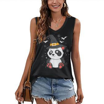Panda Witch Halloween Bear China Animal Outfit Costume Kids Women's Vneck Tank Top - Seseable