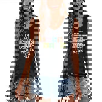 Periodic Table - Best Computer Science Teacher Ever Women's V-neck Casual Sleeveless Tank Top - Thegiftio