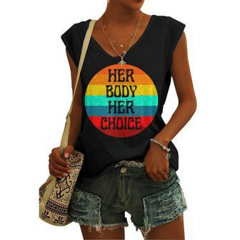 Pro Choice Her Body Her Choice Hoe Wade Texas Womens Rights Women's Vneck Tank Top - Seseable