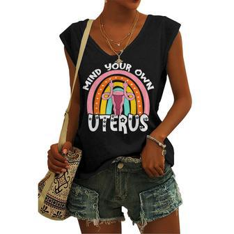 Pro Choice Feminist Reproductive Right Mind Your Own Uterus Women's Vneck Tank Top - Seseable