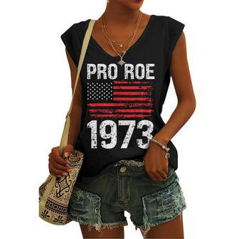 Pro Roe 1973 Reproductive Rights America Usa Flag Distressed Women's Vneck Tank Top - Seseable