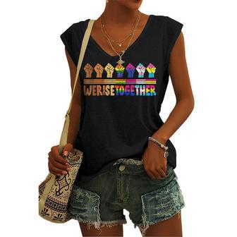 We Rise Together Lgbt-Q Pride Social Justice Equality Ally Women's Vneck Tank Top - Seseable