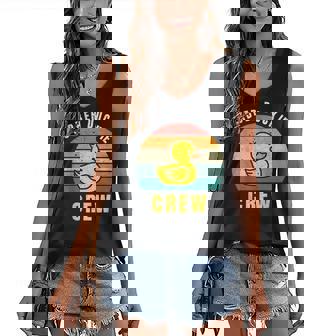 Rubber Duckie Crew - Funny Rubber Duck Women's V-neck Casual Sleeveless Tank Top - Thegiftio