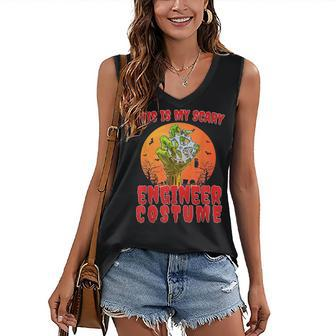 This Is My Scary Engineer Costume Zombie Spooky Halloween Women's Vneck Tank Top - Seseable