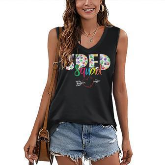 Sped Squad Special Education Teacher Squad Special Ed Gift Women's V-neck Casual Sleeveless Tank Top - Thegiftio UK