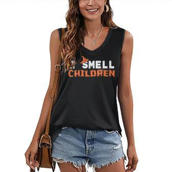 Spooky Night Halloween I Smell Children Scary Witch Women's Vneck Tank Top - Seseable