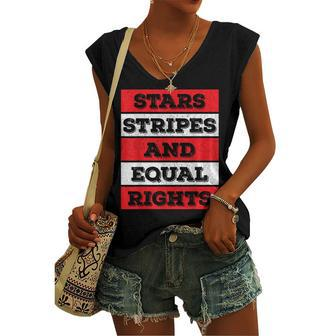 Stars Stripes Equal Rights Bold 4Th Of July Womens Rights Women's Vneck Tank Top - Seseable