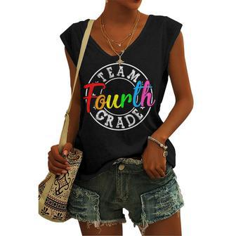 Team 4Th Grade Welcome Back To School Fourth Grade Women's Vneck Tank Top - Seseable