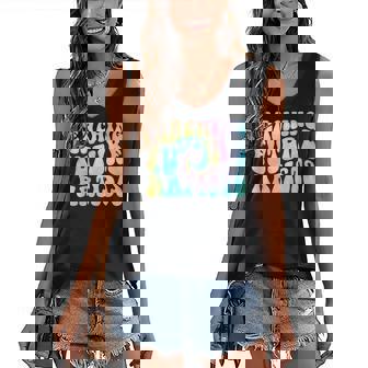 Tie Dye Teaching Future Artists Art Teacher Back To School Women's V-neck Casual Sleeveless Tank Top - Thegiftio