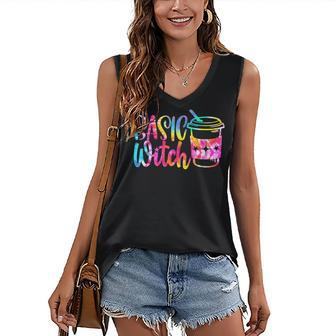 Tie Dye Basic Witch Halloween Night Party Witch Vibes Witchy Women's Vneck Tank Top - Seseable